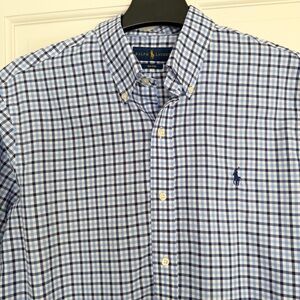 Polo by Ralph Lauren Blue Plaid Button-Down Shirt large
